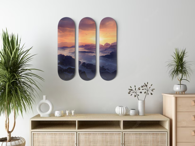 Sunset - Skateboard Wall Art