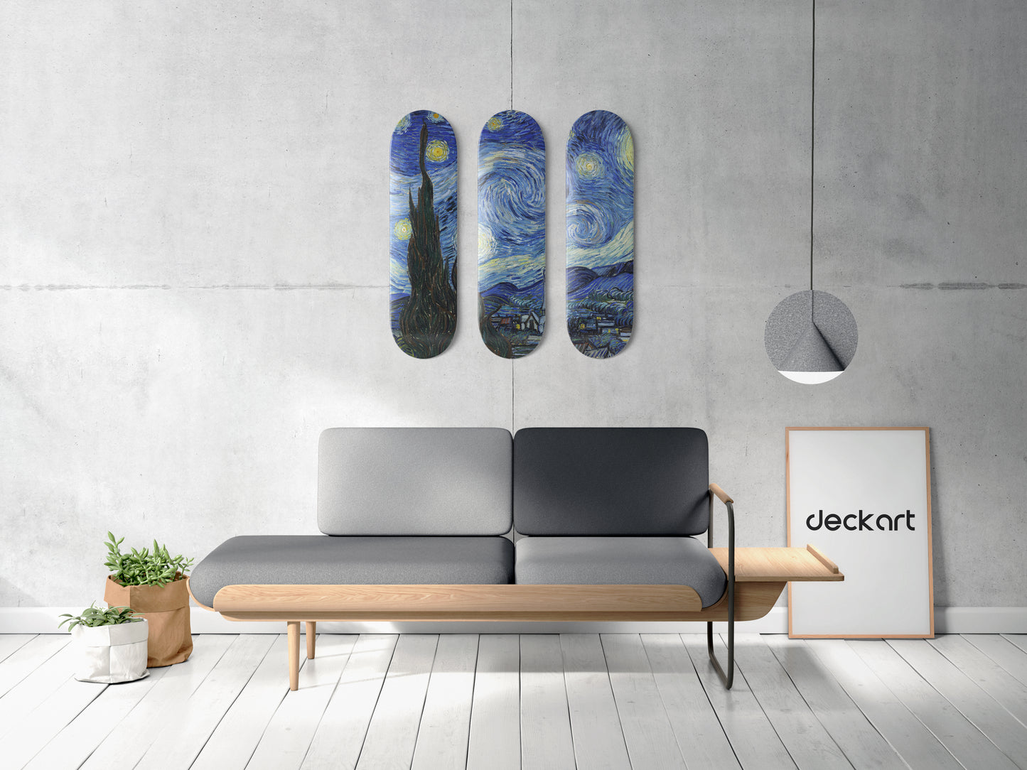 Van Gogh - Starry Night - Skateboard Wall Art