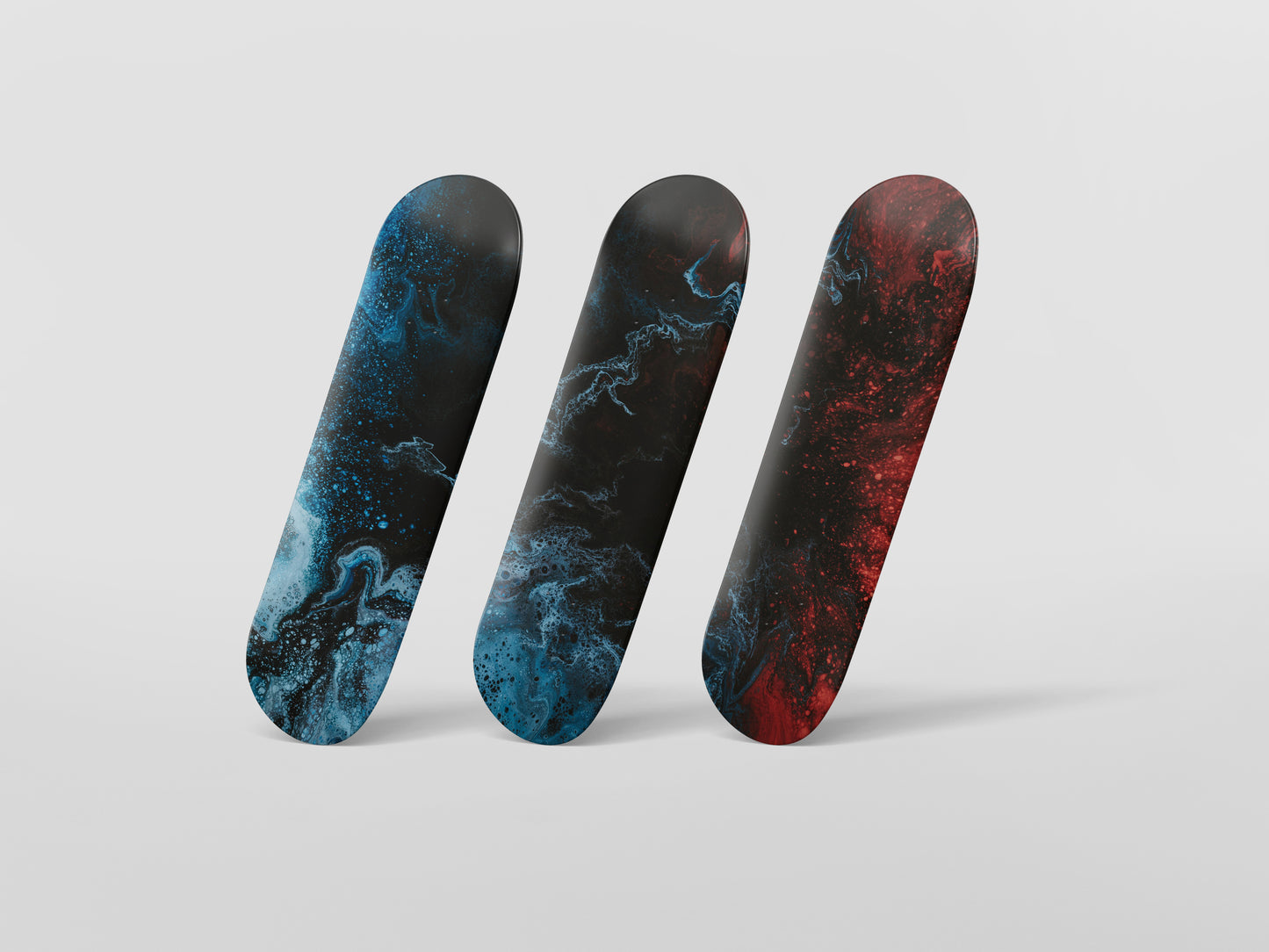 Amber Cobalt Collision - Skateboard Wall Art