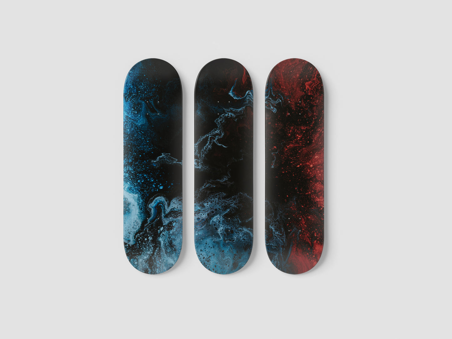 Amber Cobalt Collision - Skateboard Wall Art