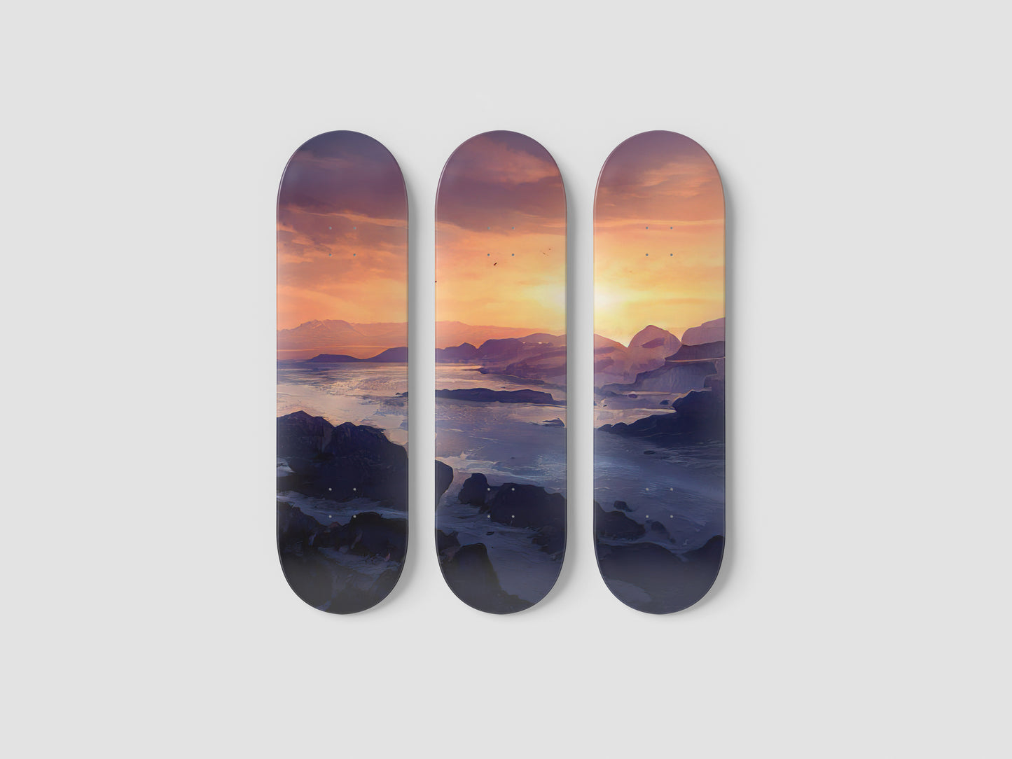 Sunset - Skateboard Wall Art