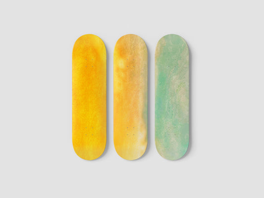 Emerald Gold Spray - Skateboard Wall Art
