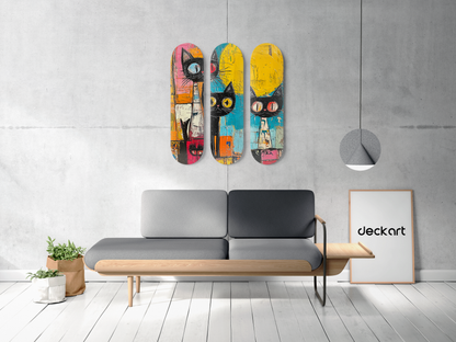 Cats - Skateboard Wall Art