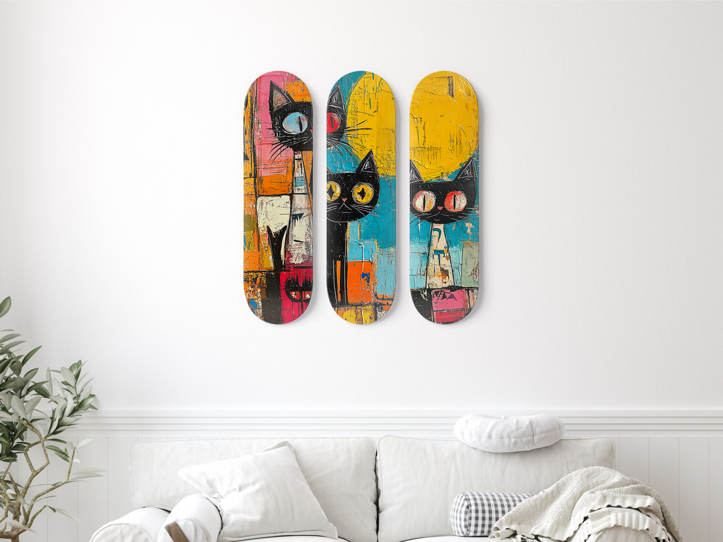 Cats - Skateboard Wall Art
