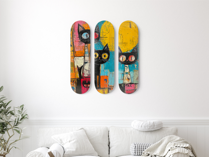 Cats - Skateboard Wall Art